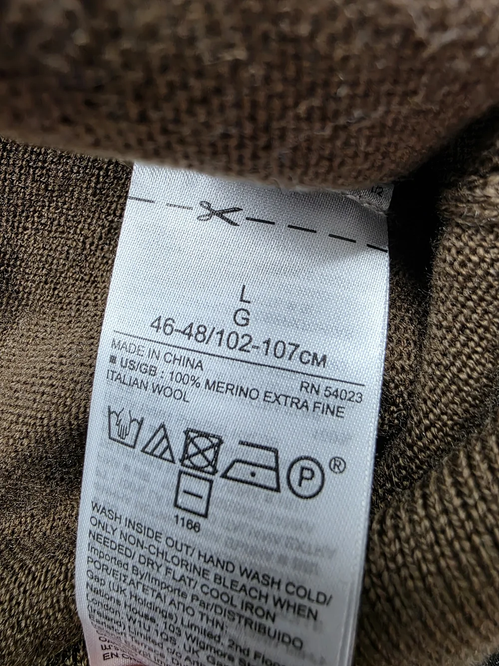 Banana Republic By Baruffa Italian Merino Wool Sweater Brown Size Large